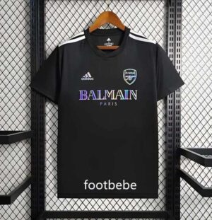 Arsenal x Balmain Trikot 2024 2025 Schwarz T shirt