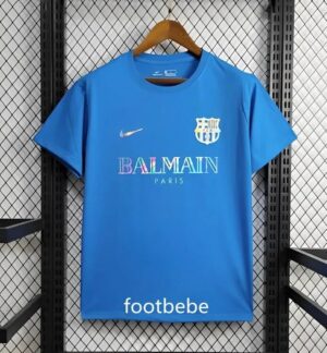 FC Barcelona x Balmain Trikot 2024 2025 T shirt Blau