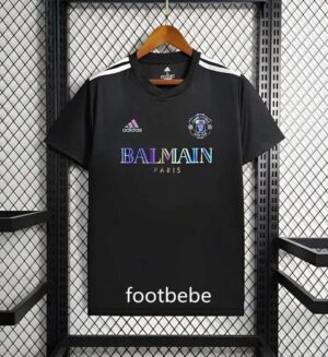 Manchester United x Balmain Trikot 2024 2025 T shirt Schwarz