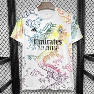 Real Madrid Trikot 2024 2025 bunte Drache weiß